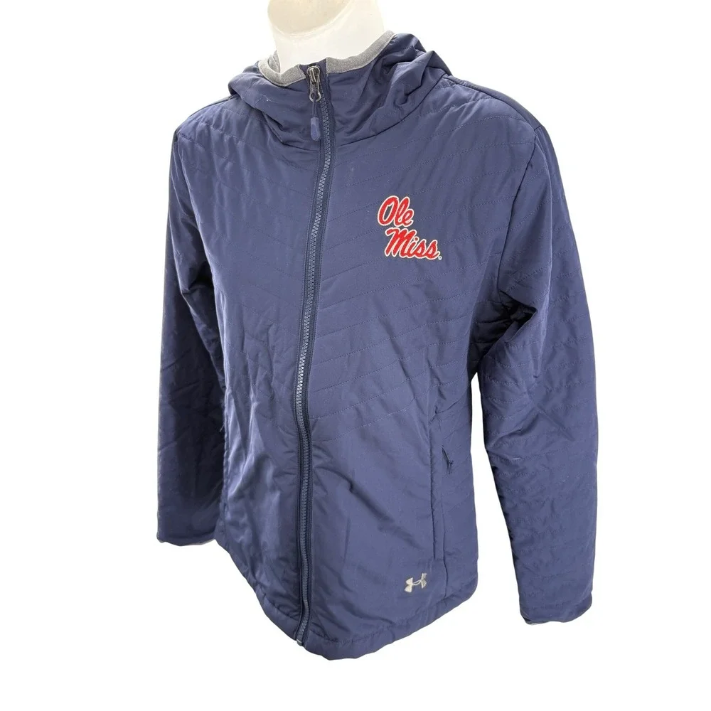 Under Armour Ole Miss Rebels ColdGear Jacket Navy Blue Womens NEW Small